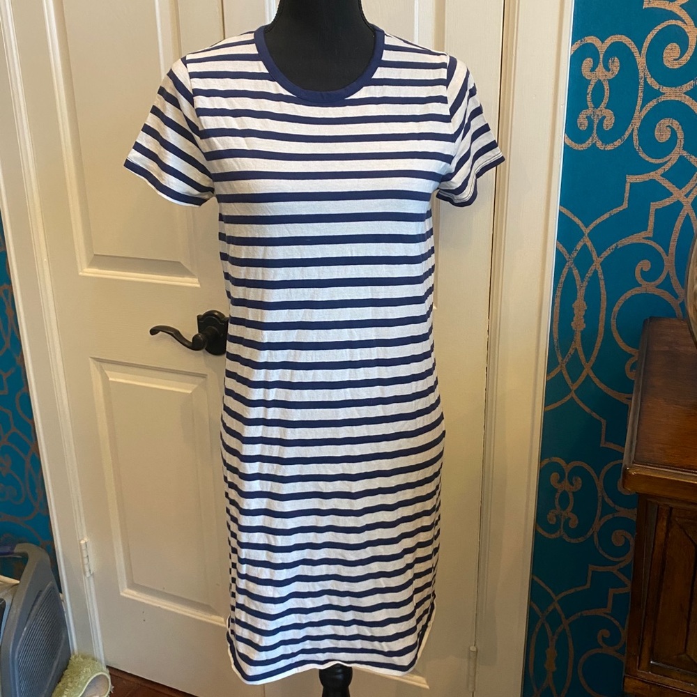 🌸5 FOR $60🌸Crew Navy striped mini t-shirt dress